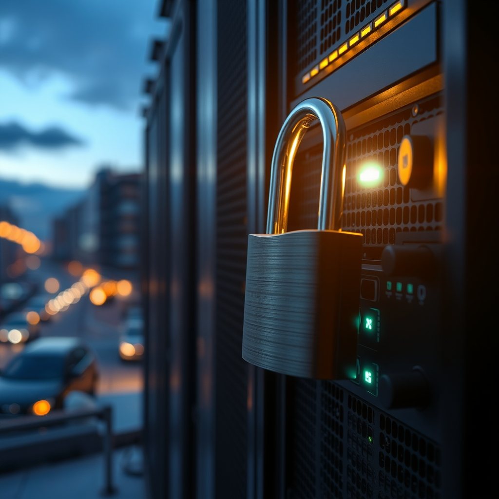 A conceptual photo of a security analyzer tool plugged into a car diagnostic dashboard port.