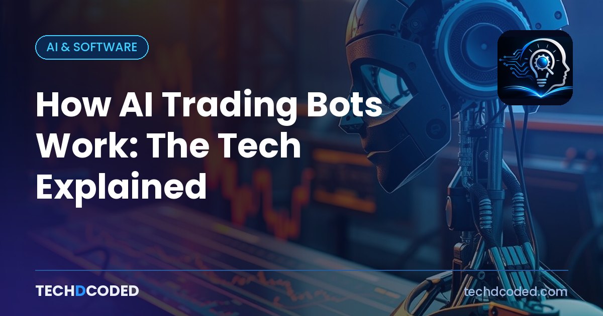 A conceptual illustration of an AI trading bot's software architecture, showcasing data pipelines, neural networks, and automated trade execution.