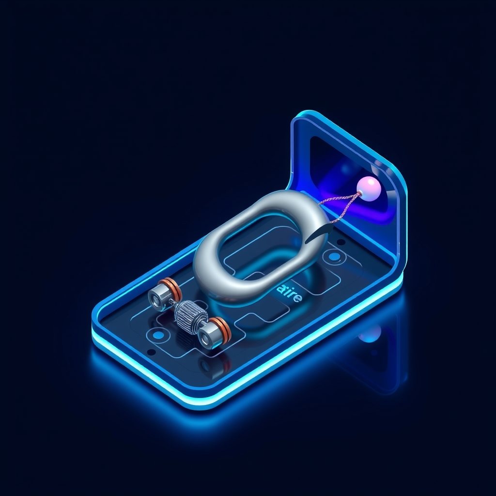 A microscopic view of magnets and coils converting needle vibrations to electricity.